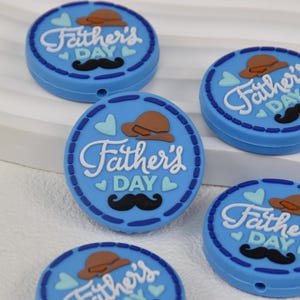Cowboy Father&#39;s Day Focal Silicone Beads,DIY Pen Loose Beads,Gifts Charms Beads,Jewelry Accessories,Craft Supplies,Lanyard,Keychain Beads
