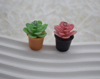 Potted Plant Resin Charms,Flat Back Resin Cabochon Pendants,Jewelry Making Supply,Decoden Findings,DIY Jewelry Earring Necklace Bracelet