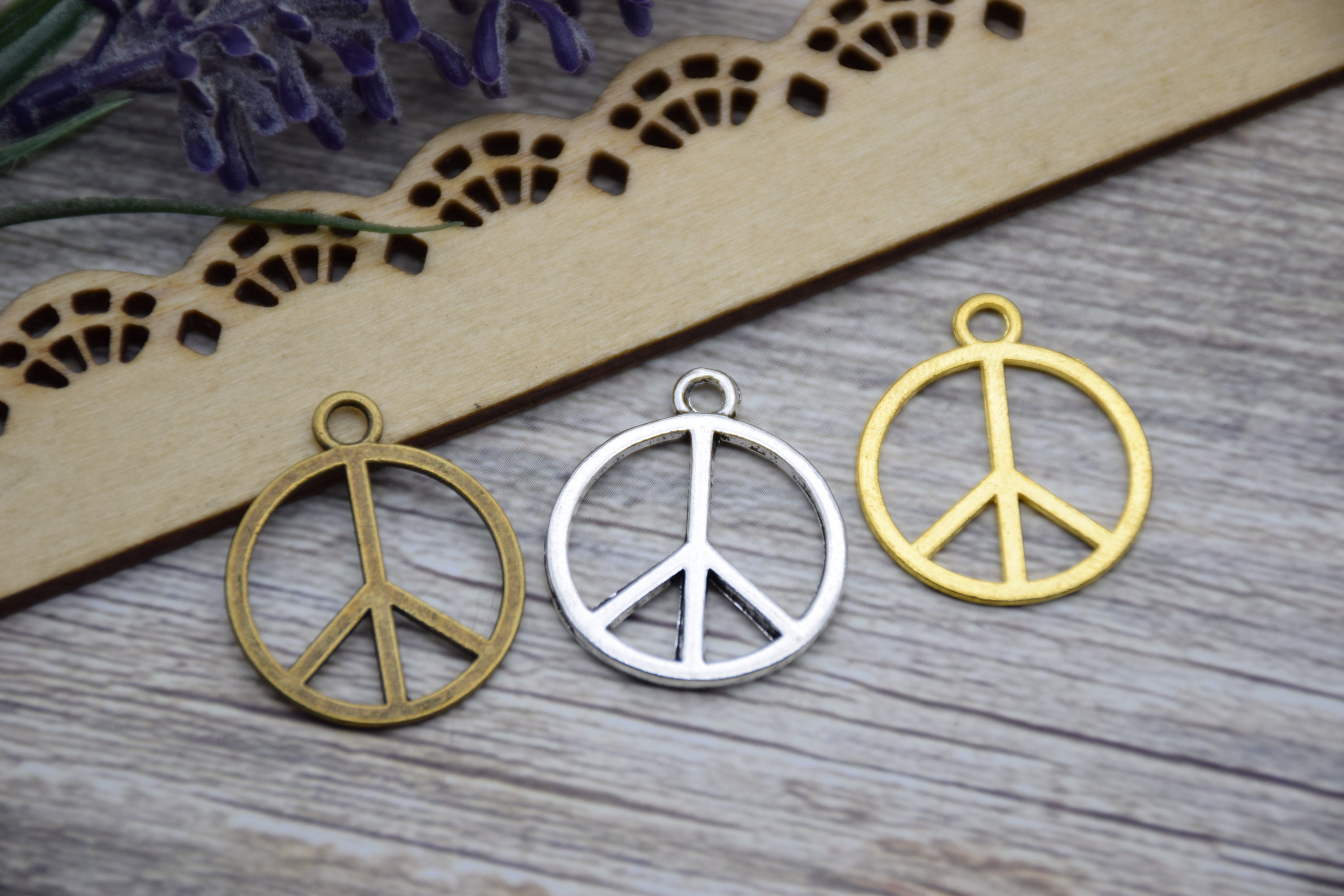 Orecchini Pendenti Con Simbolo Di Pace In Argento Sterling