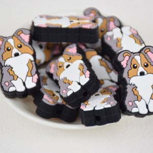 Cartoon Dog Focal Silicone Beads,Wholesale DIY Pen Beads,Gifts Charm Beads,Jewelry Accessories,Craft Supplies,Wristlet,Keychain,Lanyard