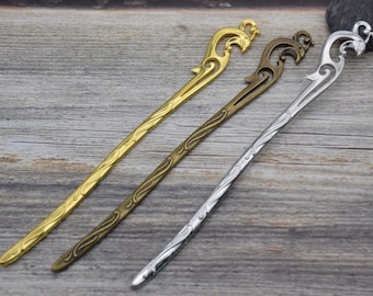 2Pieces Metal Hair Sticks,Phoenix Bird Hair Sticks,Patten Hair Pins,Pattened Hair Stick,Metal Hair Pins,Metal Hair Picks ,Metal Hair Clips