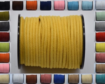 One Roll(10 yards) 3MM Round Faux Suede Cord Leather Lace Beading String Bracelet Necklace Making - You Pick Color