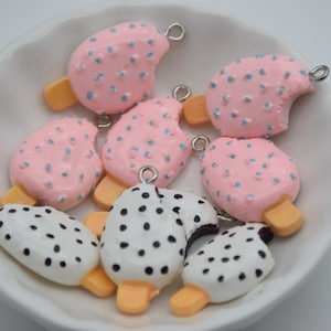 10 Resin/Plastic Ice Cream Bar Cabochons,Christmas Tree Ornament,Dessert Cabochons Charms,Kawaii Decoden Cute Charms,31mmx16mm