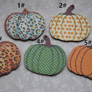 Pumpkin Printed Wood Earrings,Shaped Cutout Wooden Pendants,Painted Dangle Drop Earring Blank,DIY Jewelry Making Supply,Thanksgiving Charm