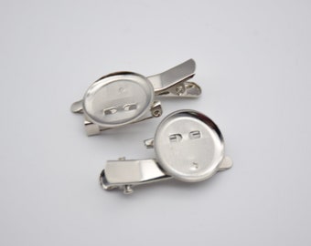 20 metal dark silver brooch with alligator clip,brooch pin back,safety pin,hair pin,round pad brooch safety pin with hair clips,20mm disk