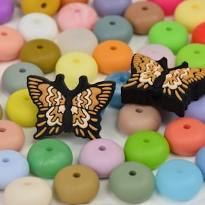 Butterfly Focal Silicone Beads,Animal DIY Focus Pen Bead,Loose Beads,Gifts Beads,Jewelry Accessories,Craft Supplies,Wristlet,Lanyard Beads