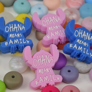 Ohana Means Family Focal Silicone Beads,diy Focus Pen Bead,loose