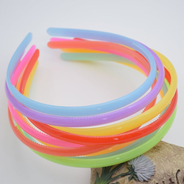 Serre-tête en plastique 50 couleurs mélangées, serre-tête blanc translucide pastel de 9 mm, serre-tête en plastique, bricolage pour la tête, serre-tête avec dents, accessoires pour cheveux