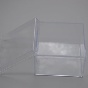 2PCS 70mmx70mmx50mm Square Clear Plastic Boxes,Boxes With Lid,Organizer Storage Boxes,Clear Display Cases,Transparent Container Boxes AB89