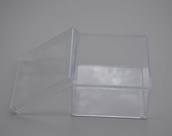Plastic Clear Transparent With Lid Storage Box Collection Container Case HEIA