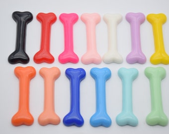 10pcs 55mmx20mm mix color resin/plastic dog bone/bone charm