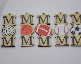 Balls Sports Print Wood Earring Blanks,MoM Wooden Earrings,Laser Cut Out Earring Charm,Drop Earring Making Accessory,Dangle Earring Crafts