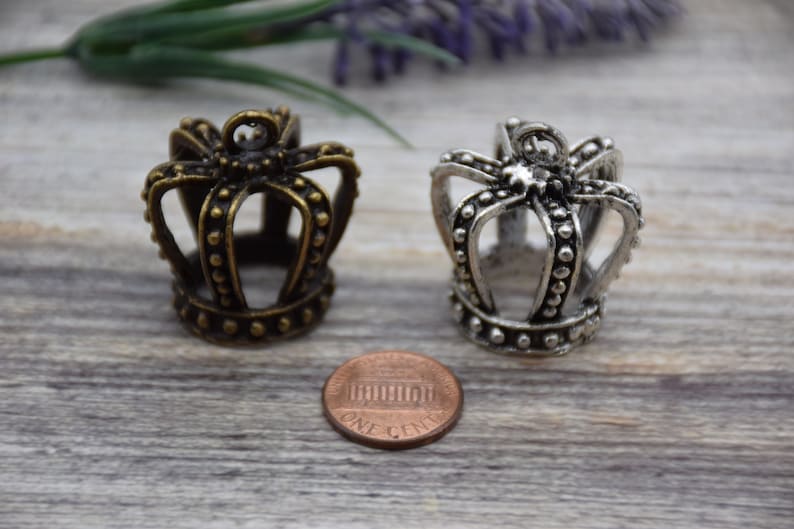 2 Crown Charm 3D Princess Crown Charm Queen Crown Charm Royal Charm Head Crown Charm Pendants Necklace Bracelet Earring 32mm*30mm*30mm CR28