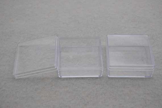 10 STÜCKE 50mmx50mmx20mm quadratische durchsichtige Kunststoffboxen, Boxen mit Deckel, Organizer Aufbewahrungsboxen, klare Vitrinen, transparente Behälterboxen AB67