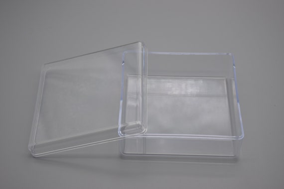 2PCS 91mmx91mmx37mm Square Clear Plastic Boxes,boxes With Lid