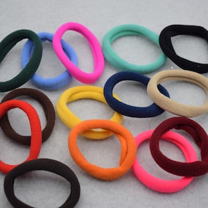 20 Mix Farben elastische Haargummis,Nylon/Polyester Gummi Haargummi,Stretch Schnur Perlen Haargummis,Bündel Haarbänder,Pferdeschwanz-Bindeband,8mm