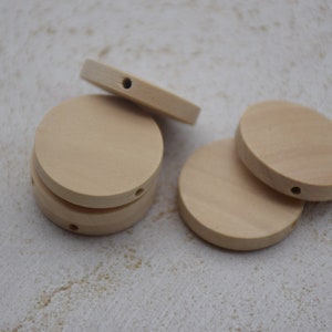 25mm Round Wooden Beads Charms,DIY Flat Wooden Disc Circle,Natural Unfinished Plain Wooden Pendants,Wood Earring Bead DIY Jewelry Findings