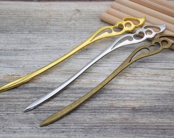 2 stuks metalen haarsticks, eenvoudige haarsticks, klomp haarspelden, klomp haar, metalen haarspelden, metalen haarprikkers, metalen haarspeldjes