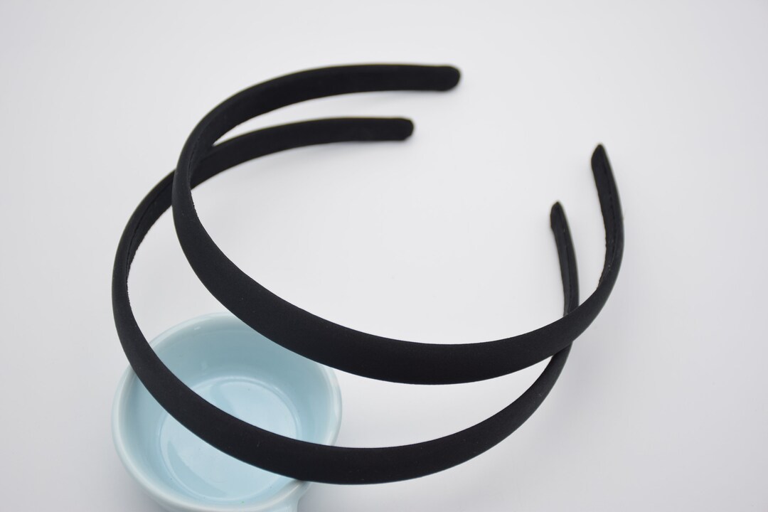 5 Black Plastic Headband,satin Wrapped Headband,satin Hair Band,15mm