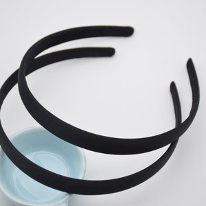 5 black plastic headband,satin wrapped headband,satin hair band,15mm headband,blank headband,hair accessories