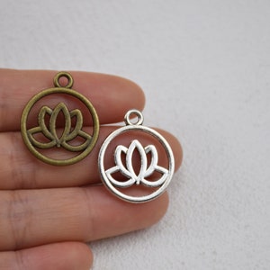 Metal Lotus Flower Charm,Jewelry Making Crafts,Earring Necklace Pendant,Jewelry Findings,Jewelry Accessories,24mmx20mm