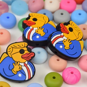 Trump Duck Focal Silicone Beads,Ducky Republican DIY Focus Pen Bead,Loose Beads,Gifts Beads,Jewelry Accessories,Wristlet,Lanyard Beads