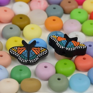 Butterfly Focal Silicone Beads,Animal DIY Focus Pen Bead,Loose Beads,Gifts Beads,Jewelry Accessories,Craft Supplies,Wristlet,Lanyard Beads