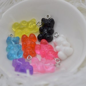 10 Resin/Plastic Bear Cabochons,Christmas Tree Ornament Scrapbook,Party Decoration,Kawaii Decoden Cute Animal Charms Pendants,20mmx11mm