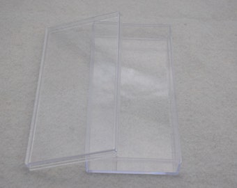 2PCS 155mmx75mmx25mm(height) Rectangle Clear Plastic Boxes,Box With Lid,Organizer Storage Clear Display Case,Transparent Container Box AB122