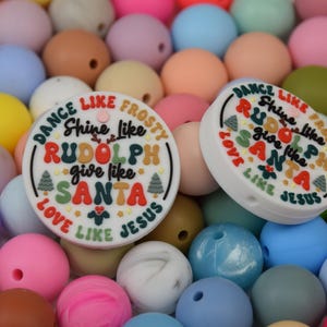 Dance Like Frosty Santa Christmas Focal Silicone Beads,DIY Focus Pen Bead,Loose Beads,Gifts Beads,Jewelry Accessories,Wristlet,Lanyard Beads