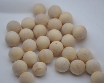 Bolas redondas de madera maciza de 12 mm, amuletos de madera natural, cuentas de madera sin terminar sin agujero, hallazgos de madera DIY, accesorios de joyería, artesanías de madera