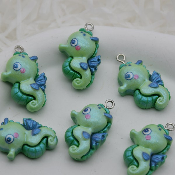 Hippocampus Resin Charms,Flat Back Resin Cabochon Pendants,Jewelry Making Supply,Decoden Findings,DIY Jewelry Earring Necklace Bracelet