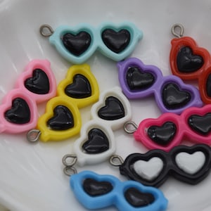 12 Resin/Plastic Sunglasses Charm Cabochons,Christmas Tree Ornament,Party Decoration,Kawaii Decoden Charms,Earring Charm,32mmx13mm