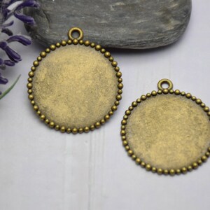 5pcs metal round pendant tray,bezel base setting,tray base setting,fit for 25x25mm cabochons,cameo