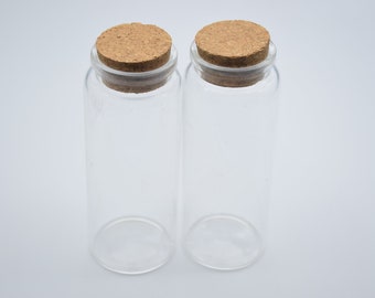 1 clear glass bottles with cork,150ml glass vials with wood plugs,transparent glass jars with wood lids,empty vial jar containers,47x120mm