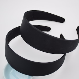 5 black plastic headband,satin wrapped headband,satin hair band,40mm headband,blank headband,hair accessories