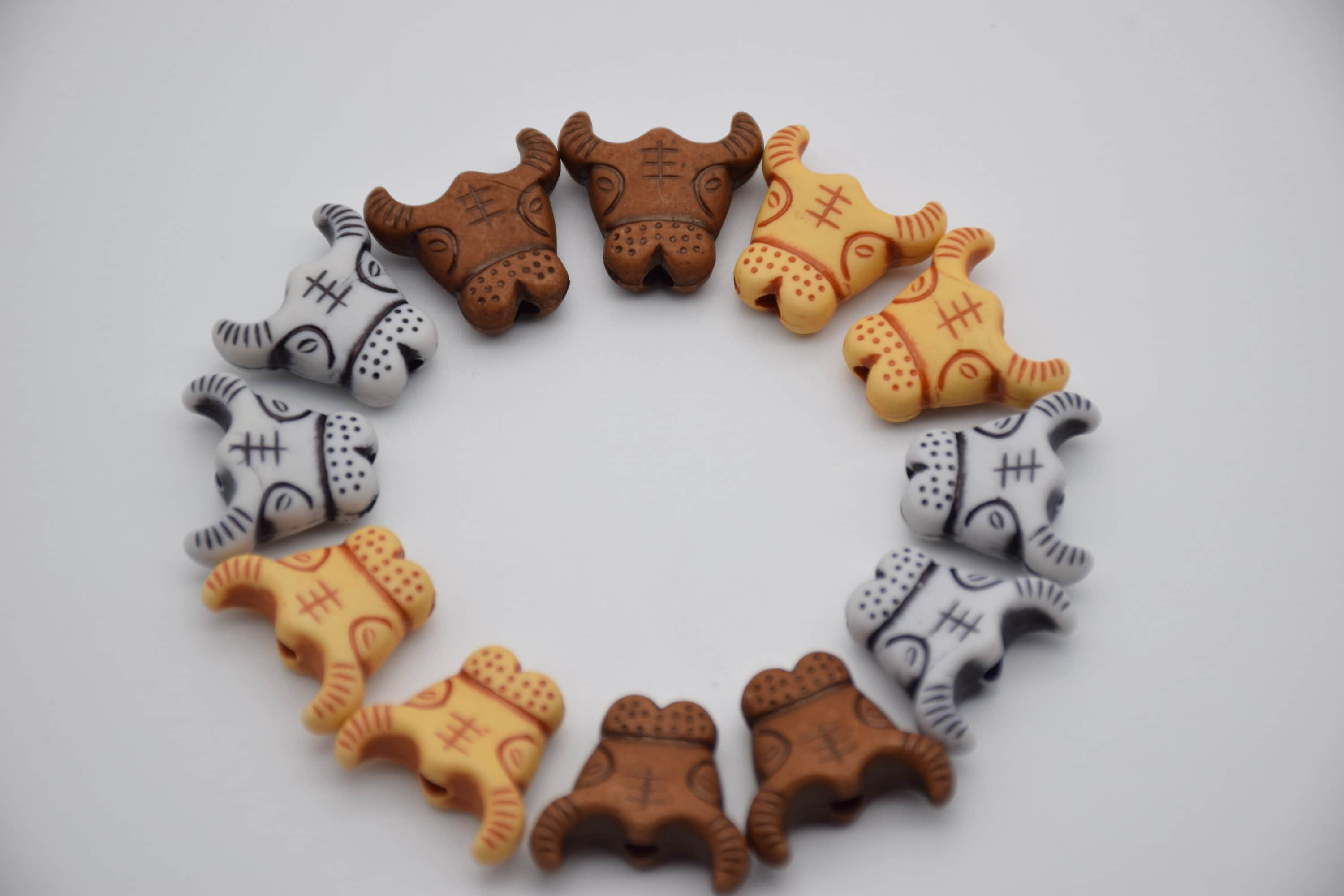 20 Plastic Bull Head Beads Charmscow Head Beads Charmsox Etsy UK