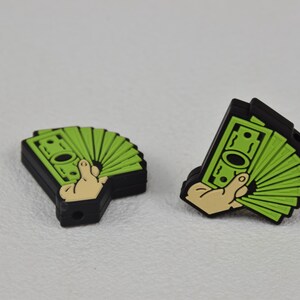 Geld Bargeld Fokal Silikon Perlen,DIY Stift Lose Perle,Geschenke Charms Perlen,Schmuckzubehör,Bastelbedarf,Schlüsselband,Tasche Perlen