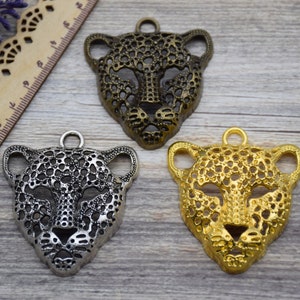 5 Leopard Charm Cheetah Charm Jaguar Charm Cougar Panther Charm Safari Creature Charm Animal Charms Pendants 56mm*50mm CR116