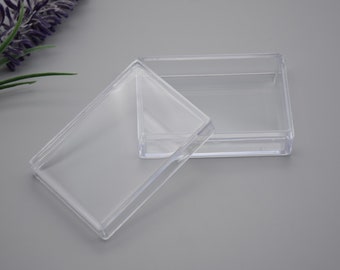 6PCS 57mmx40mmx20mm(height) Rectangle Clear Plastic Boxes,Box With Lid,Organizer Storage Box Display Cases,Transparent Container Box AB58