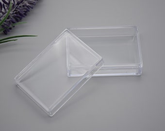 6PCS 57mmx40mmx20mm (hauteur) Rectangle Boîtes en plastique transparent, boîte avec couvercle, vitrines de boîte de rangement organiseuse, boîte de conteneur transparente AB58