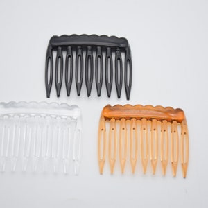 20 peines de plástico para el cabello, peine para el cabello de los dientes para fascinadores y sombrerería, peines de cabello nupcial de boda, alfiler para el cabello, artesanía de accesorios para el cabello, 48x40 mm (9 dientes)