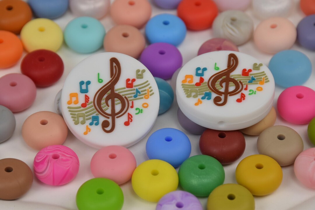 Bead Notes Music Note Focal Silicone Beads,musical Lovers DIY Focus Pen Bead,loose ...
