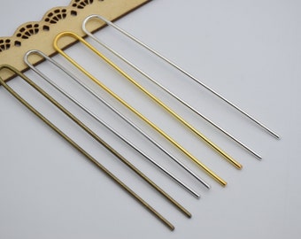 20 épingles à cheveux en métal, fourche à cheveux simple, support pour chignon, épingle à cheveux en forme de U, barrette à cheveux pour cheveux, épingle à chignon bricolage, épingle à cheveux vierge, accessoires pour cheveux, 110 mm