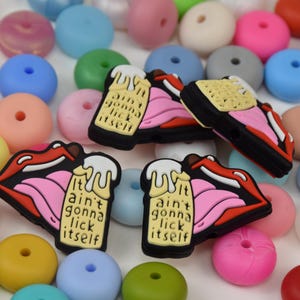 Lippen lecken Fokal Silikon Perlen, DIY Fokus Stift Perle, lose Perlen, Geschenke Perlen, Schmuckzubehör, Armband, Schlüsselband Perlen