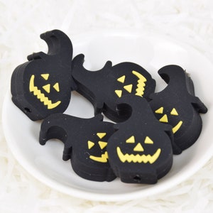 Halloween Kürbis Hexenhut Fokal Silikon Perlen,DIY Stift Lose Perlen,Geschenke Charms Perlen,Schmuckzubehör,Bastelbedarf,Schlüsselband,Schlüsselband