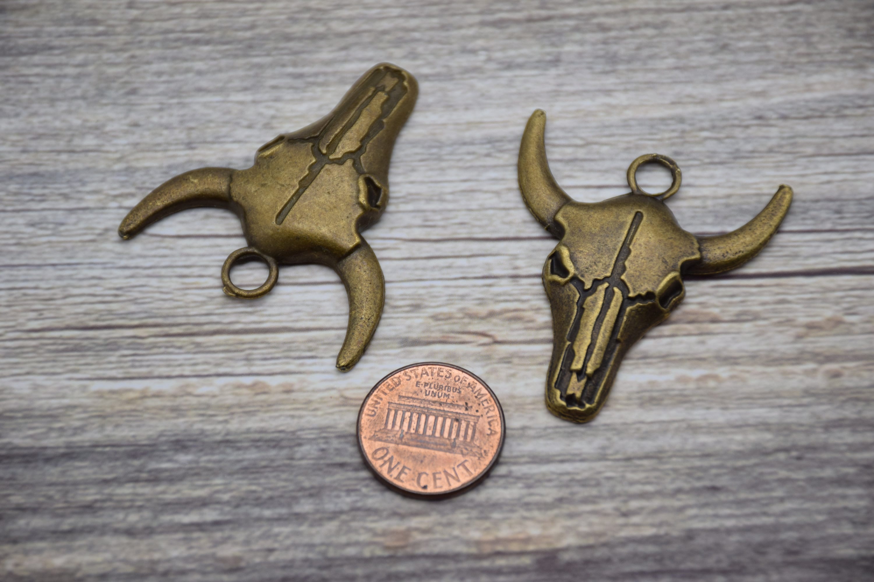 Gold Bull's Head Charm Pendant - 10k Solid Gold, Ox/Cattle Charm, No Gemstone - View #8