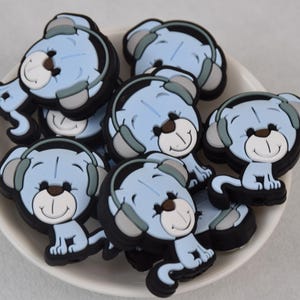 Cartoon Hund Tier Fokale Silikon Perlen,DIY Stift Lose Perle,Geschenke Charms Perlen,Schmuckzubehör,Bastelbedarf,Schlüsselband,Schlüsselanhänger,Tasche Perlen