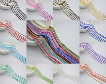 10 ball chain necklace with connector clasp,1.5mm 2.0mm 2.4mm 27 inch metal chain,bead chain,delicate chain,jewelry chain,finished chain