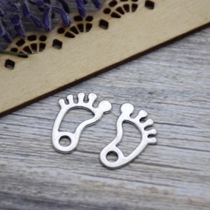50 Feet Foot Print Charm Pendant Necklace Ornament Bracelet Decoration Earring Crafts 22mm*16mm